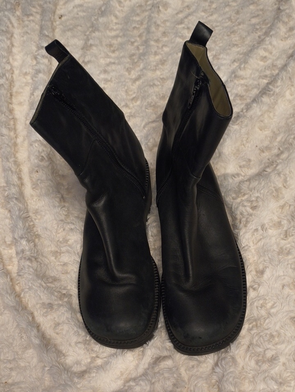 Nicole Miller Black Leather Ankle Boots